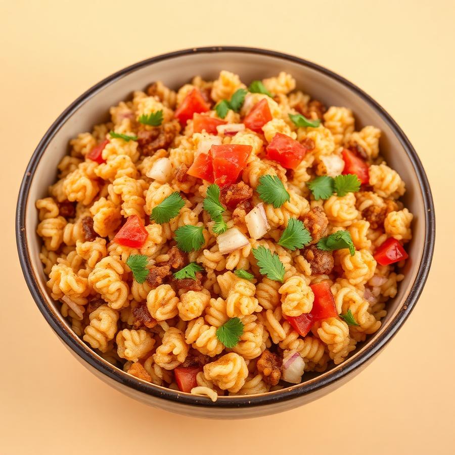 Gila Bhel — Puffed rice tossed wet with tangy chutneys, onion, tomato an